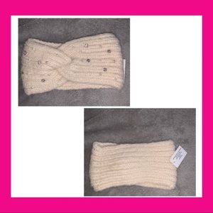 White winter bedazzled headband
